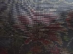 アンティーク　花唐草模様織り出し本場泥大島紬着物